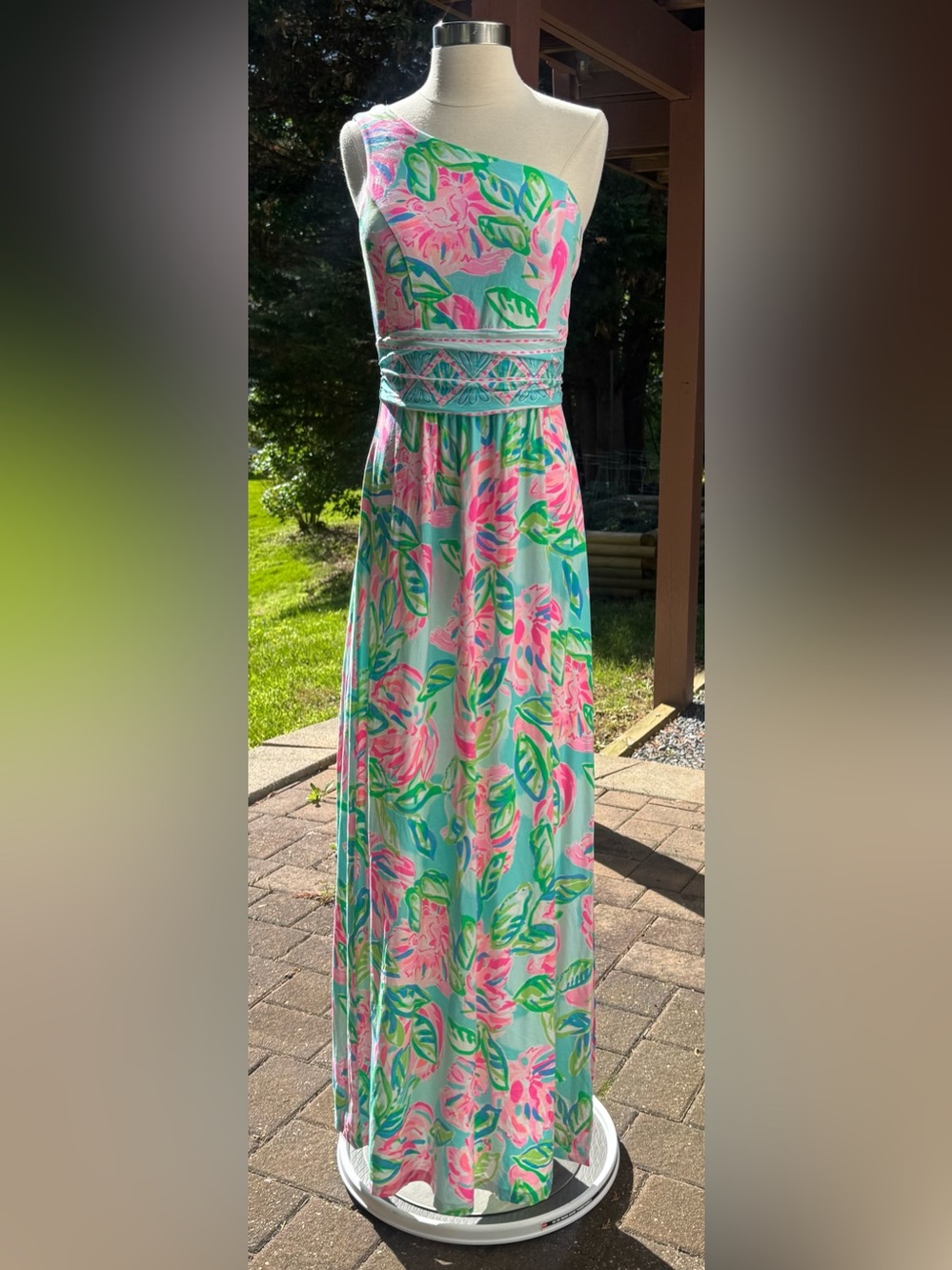 New Lilly Pulitzer Malia Maxi Dress in Totally Blossom Engineered Size Medium